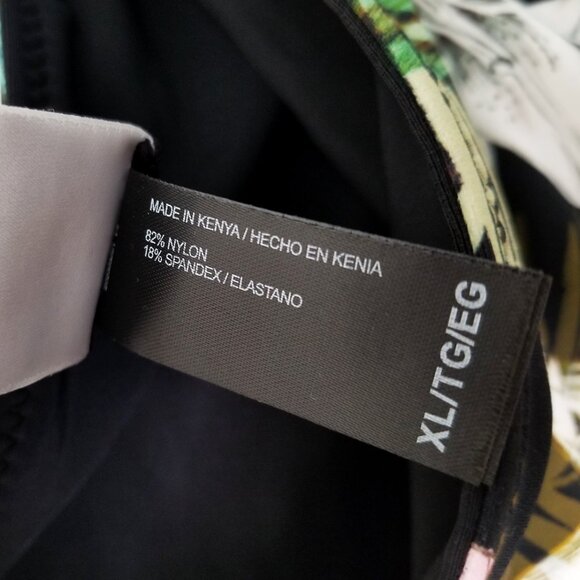 NEW Hurley Women's XL Reversible Bikini 2pc Set Black Tropical Floral Adjustable - Picture 12 of 16